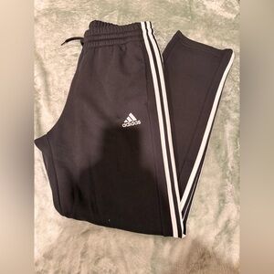 adidas Black Sweatpants with White Stripes